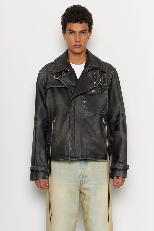 Achilles Leather Jacket Black