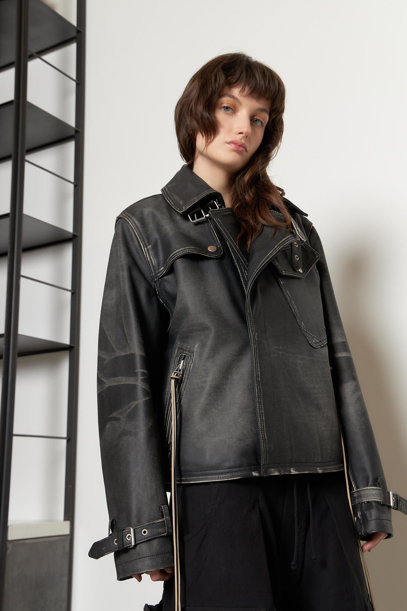 Achilles Leather Jacket Black