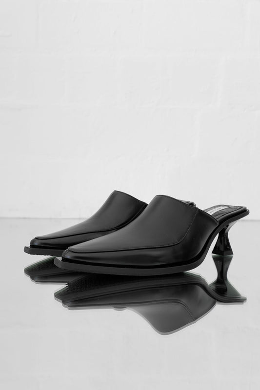 Nico Leather Mule Black