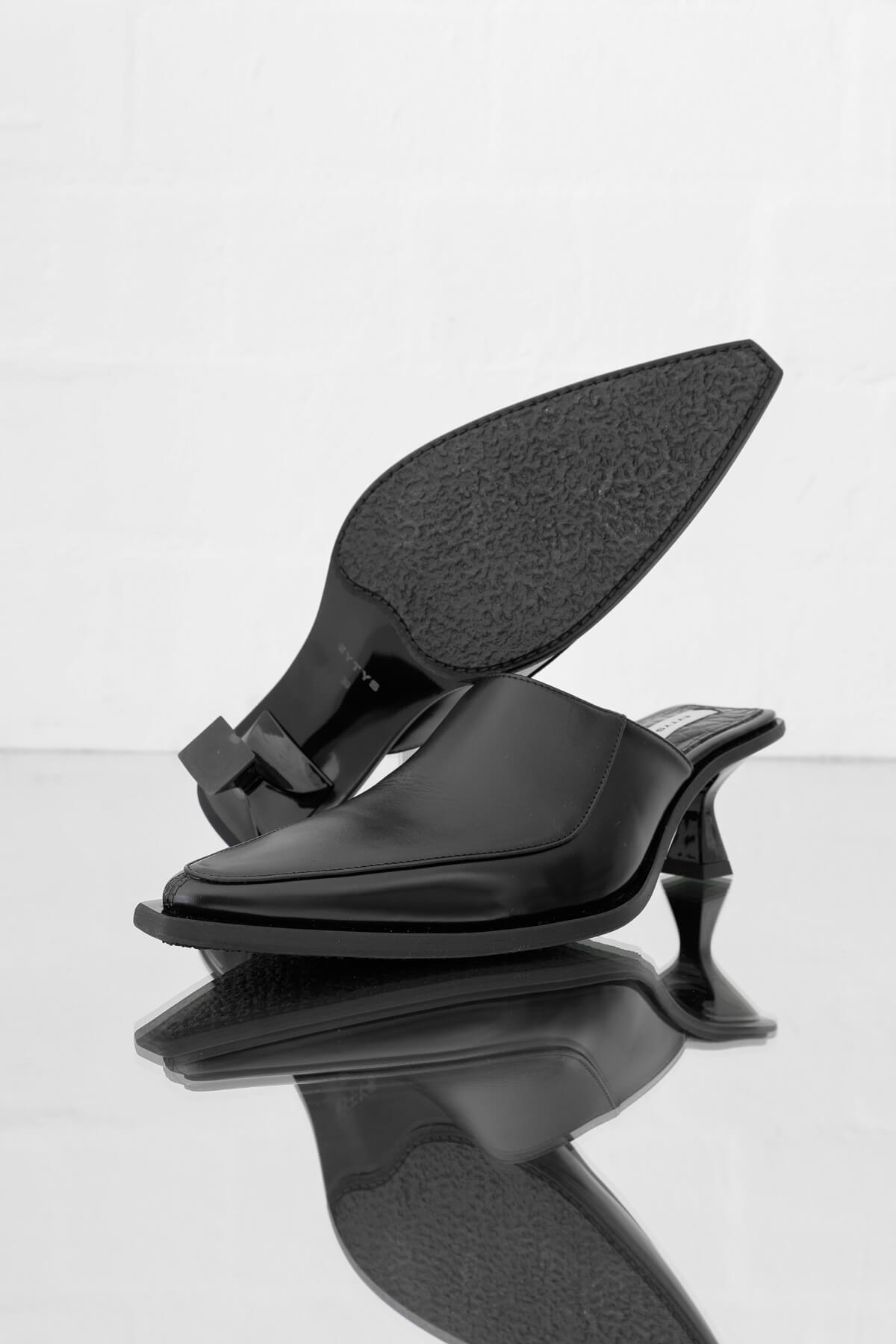 Nico Leather Mule Black