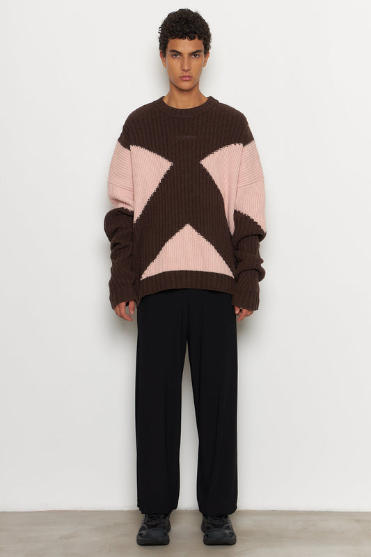 Rahil Knitted Color Block Jumper