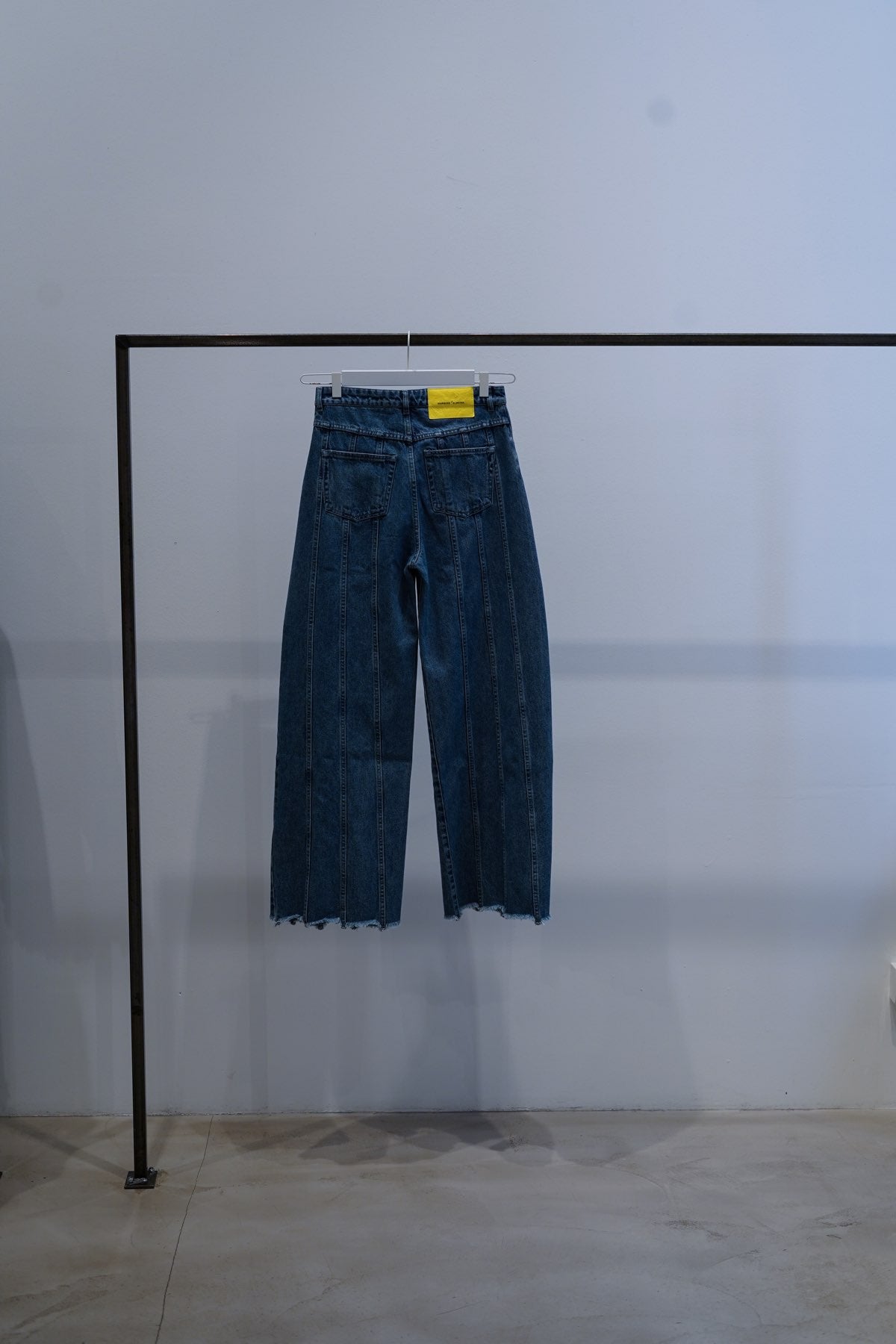 Denim Boyfriend Trousers With Seam Lines