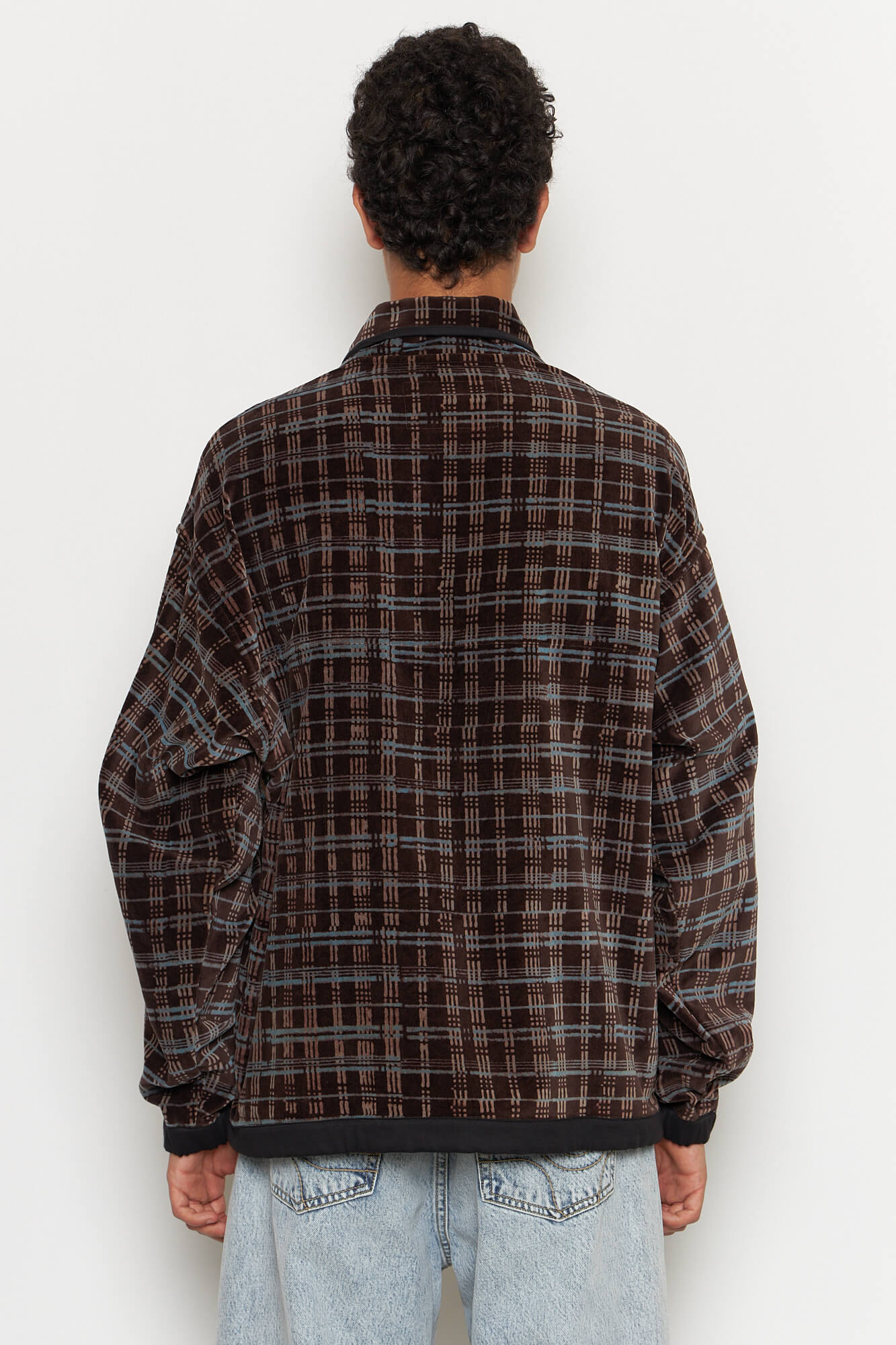 Polite Pullover Mountain Grid Velvet